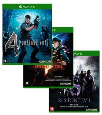Pack 3x Resident Evil 4, 5 e 6  Xbox One e Xbox Series X|S Mídia Digital